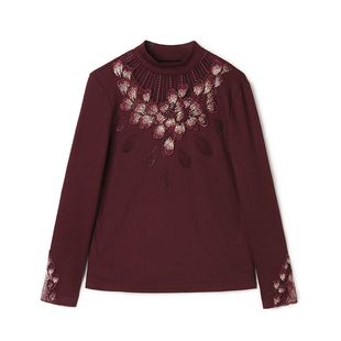 深圳南油NY0C0004精致提花上衣微弹修身 T恤女12.17春