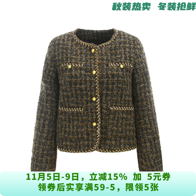 UH1B0015轻奢高级感单排扣外套鸭绒羽绒服女11.10冬