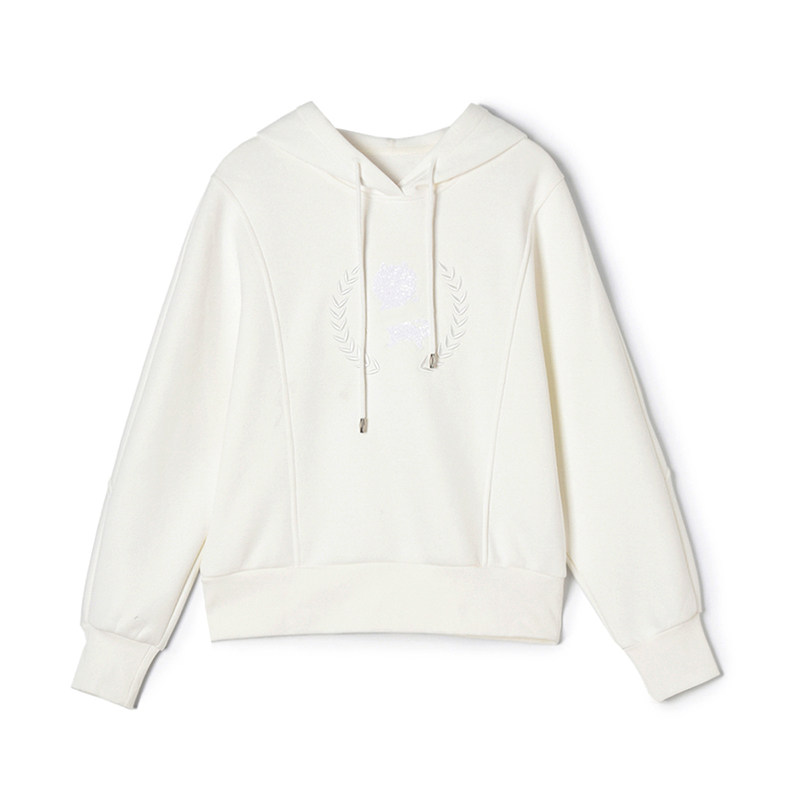 MN0L0001蝙蝠长袖纯色上衣运动风连帽卫衣女1.29冬