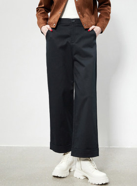 KA0P0002松紧腰长裤直筒显瘦裤子休闲裤女2.24春