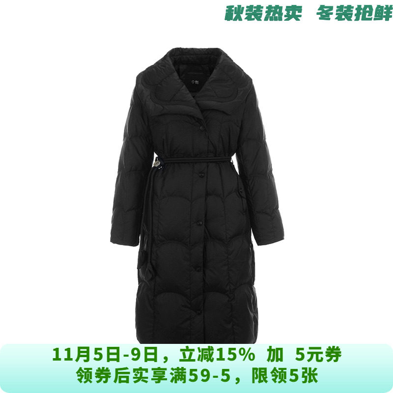 MP1B0009过膝保暖加长款单排扣外套羽绒服女11.5冬