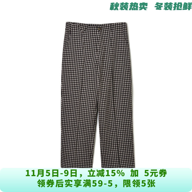 LR0P0033英伦风九分裤高腰微弹裤子休闲裤女10.9冬