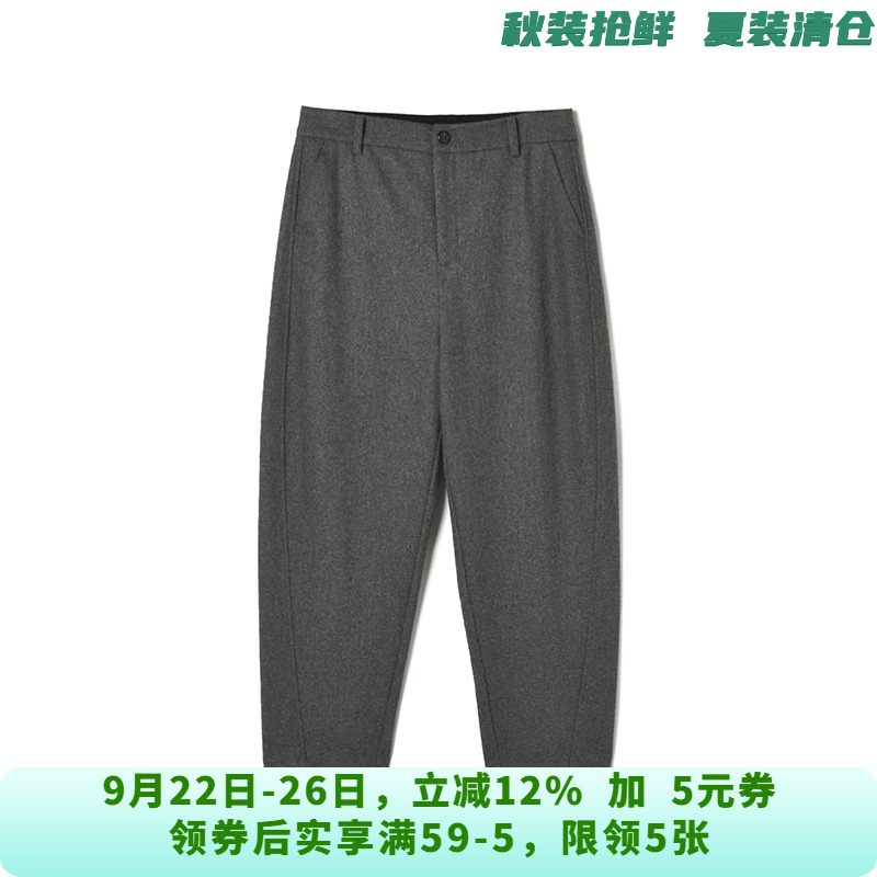 LD0P0135含绵羊毛九分裤高腰裤子休闲裤女10.7冬