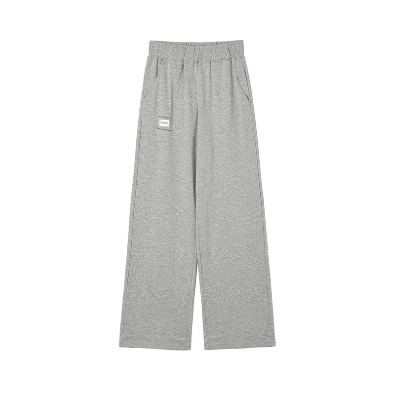 AT0P0002百搭松紧腰长裤直筒裤子休闲裤女4.19春