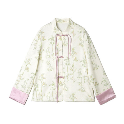 深圳南油NY0D0053新中式立领上衣含丝衬衫女1.9春