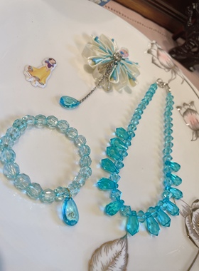 公主款儿童饰品发饰首饰套装项链手链胸针发夹3件套饰品