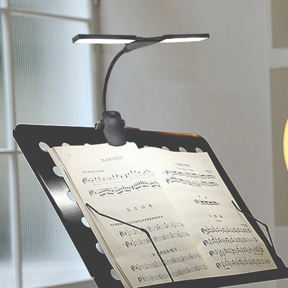 触控led灯床头灯谱架灯书桌插电电池两用护眼便携夹式演出乐谱灯