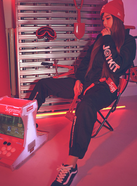 BOUNCING ACE舞者之选福机重工嘻哈女连体工装裤HIPHOP宽松街舞裤