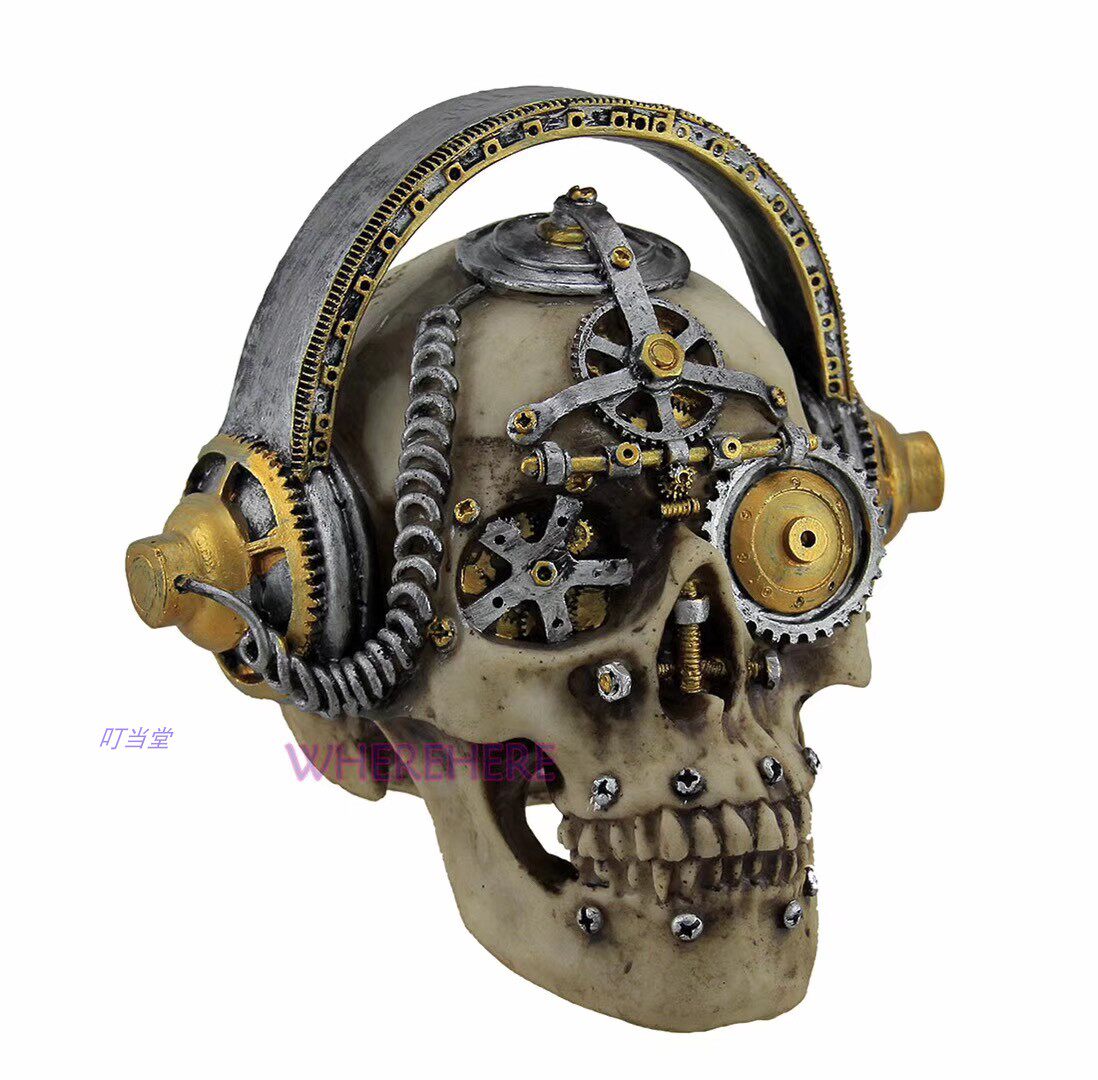 欧美欧式英国a牌风格摇滚哥特蒸汽朋克骷髅树脂手办包邮摆件桌面