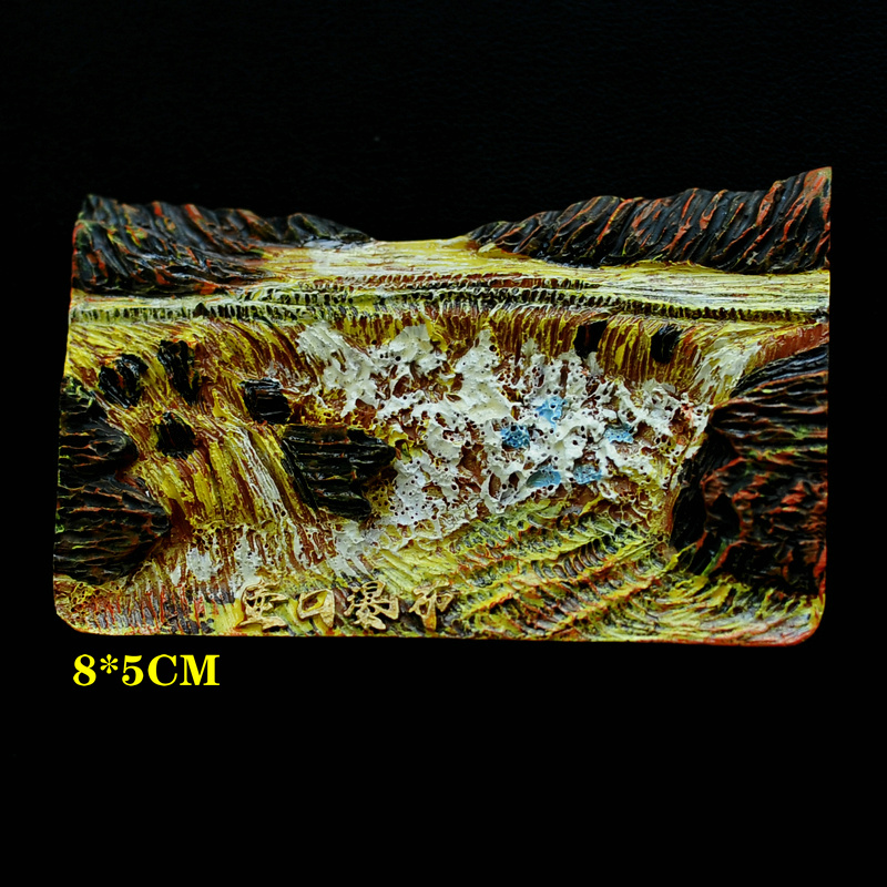 版权中国油画树脂创意冰箱贴壶口瀑布三清山麦积山重庆云南包邮