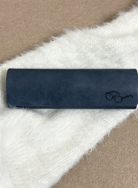 椭圆形便携高级pu皮加厚近视眼镜盒轻便男女适用花镜盒小巧