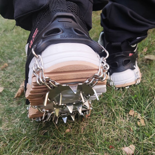 户外26齿登山冰爪冰地雪地泥泞登山防滑鞋套雪爪201不锈钢钉链