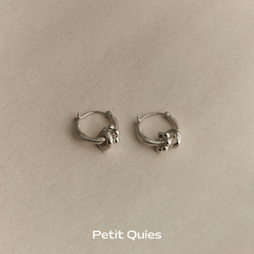 PetitQuies925银花花甜甜圈耳环