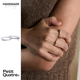 PetitQuatre手工制高级感素圈豆豆纯银戒指小众轻奢男女百搭款