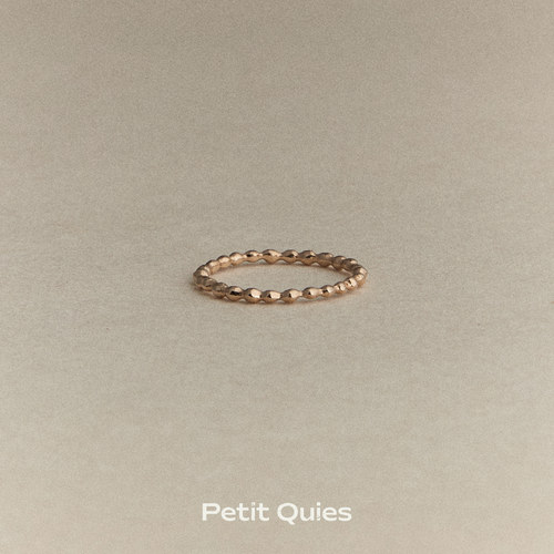 Petit Quies纯手工定制作通体18K金珠珠戒指轻奢质感通勤