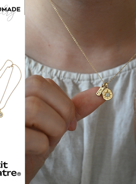 PQ手工制咖啡钻项链蓝宝石项链