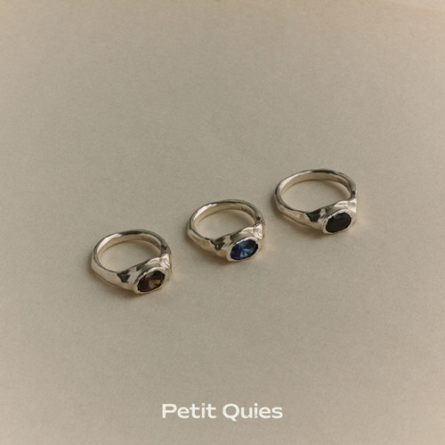 PetitQuies男女三色锆石戒指