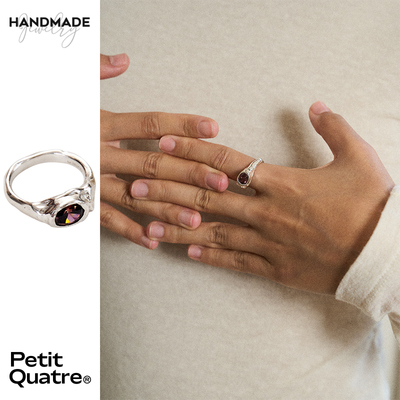 PetitQuatre男女三色锆石戒指