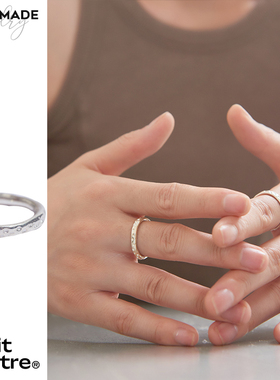 PetitQuatre原创设计手工奶酪戒指925银素圈小众轻奢男女情侣同款