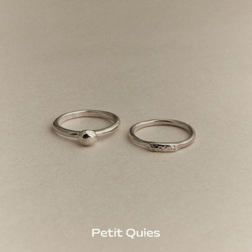PetitQuies情侣戒指纯银简约