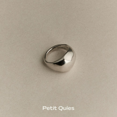 PetitQuies男女哑光个性银戒指