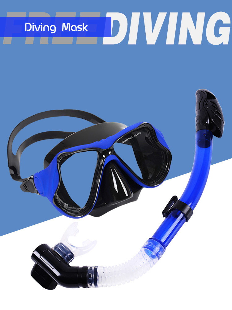 Duikmasker en snorkelset voor volwassenen, waterdicht, volledig droog, halfdroog, snorkelbuis, zwembril op sterkte._voghion.com