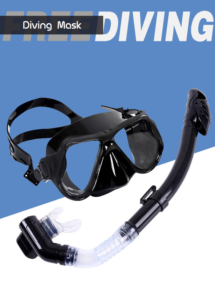 Duikmasker en snorkelset voor volwassenen, waterdicht, volledig droog, halfdroog, snorkelbuis, zwembril op sterkte._voghion.com