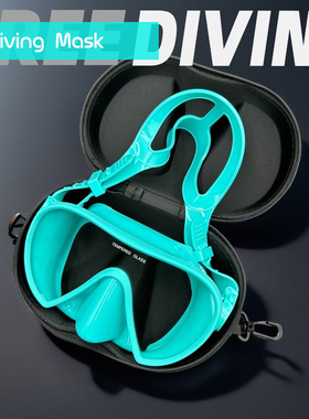 高清防雾潜水镜硅胶浮潜肺无边框包胶设计大广角视野护鼻一体面罩