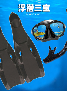 成人潜水镜面罩全干式呼吸管长脚蹼蛙鞋装备浮潜三宝套装游泳鸭蹼
