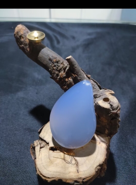 天然无优化蓝玉髓挂坠