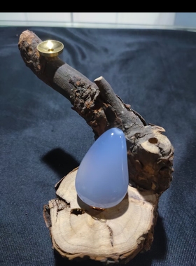 天然无优化蓝玉髓挂坠