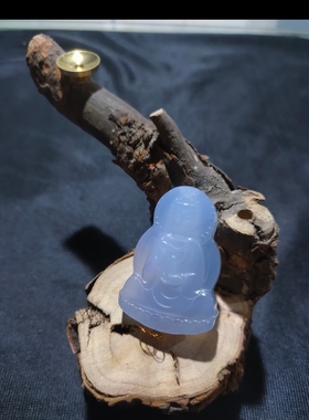 天然无优化蓝玉髓挂坠