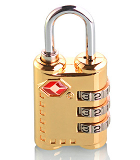 YiFeng怡丰嘉思特海关锁通关行李箱密码锁锁TSA301稀有 电镀金色