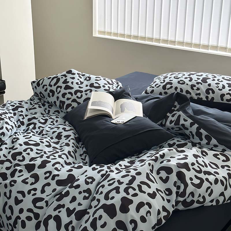 新品贡缎磨毛印花全棉四件套被套床单双人田园风纯棉丝滑保暖床品