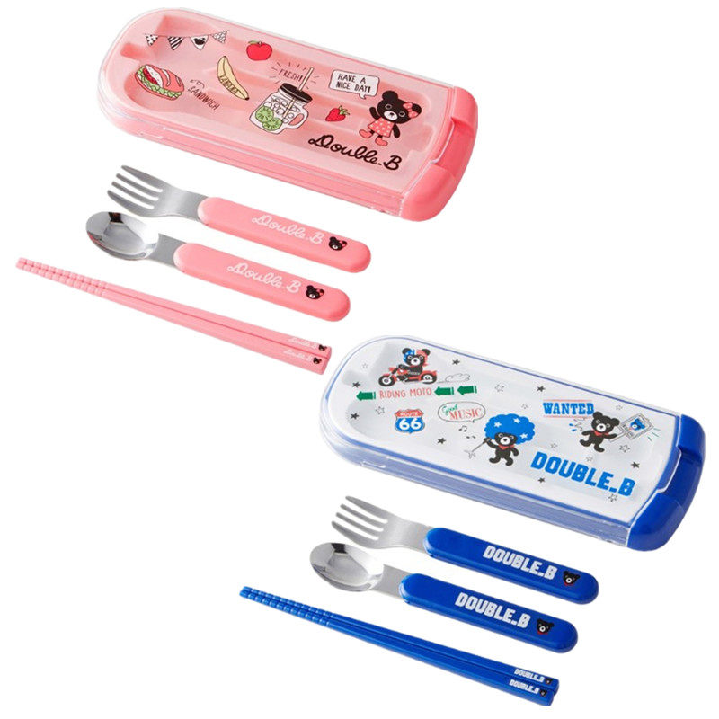 国现绝版特价清仓mikihouse便携餐具套装三件套日制DB65-4043-268