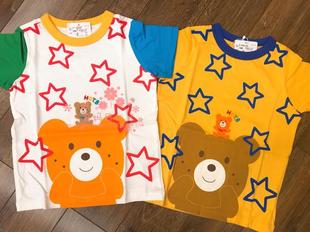 5202 国现绝版 T恤HB72 mikihouse星星小熊印花宝宝短袖 563 特价