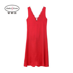 【列维斯蕾丝】安莉芳桑蚕丝吊带睡裙本命年大红性感睡衣EL00311