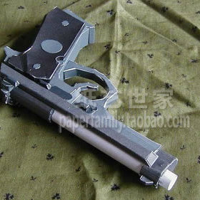 需自己做 7098 Beretta m92 Samurai Pistol武士 手枪3D纸模
