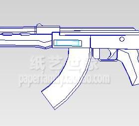 需自制！AK12突击步枪3D纸模型ak47冲锋枪可手持cosplay手工70268