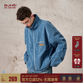 BJHG不计后果灯芯绒夹克外套男款 冬潮牌复古做旧高级感棒球服外套