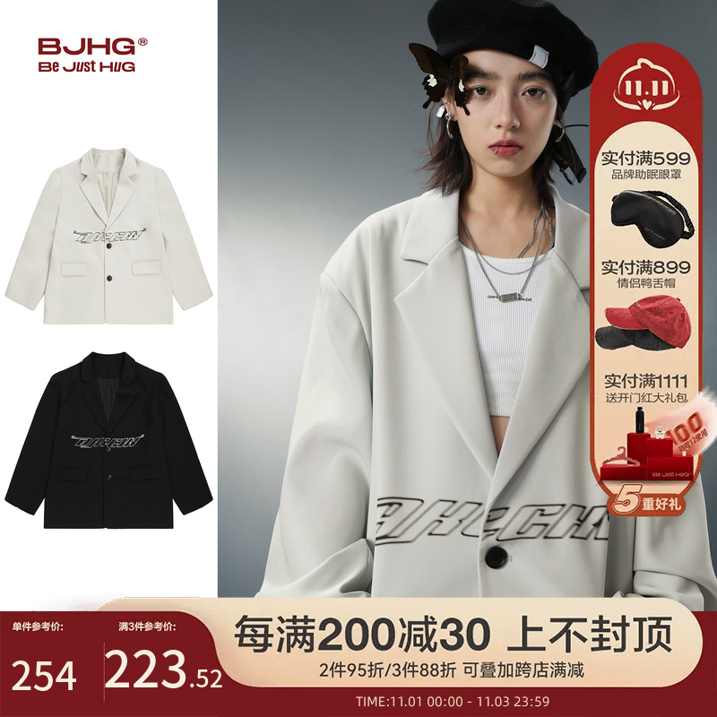 BJHG不计后果秋季轻奢高级感休闲西服男潮牌美式OVERSIZE情侣外套