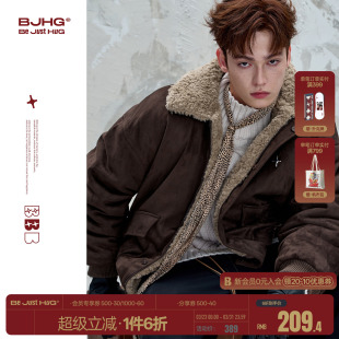 BJHG不计后果座山雕两面穿棉服外套男装 羊羔绒外套毛领棉衣女 冬季