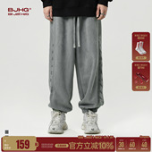 休闲裤 环保麂皮绒束脚卫裤 子男款 潮牌运动裤 冬季 BJHG不计后果美式