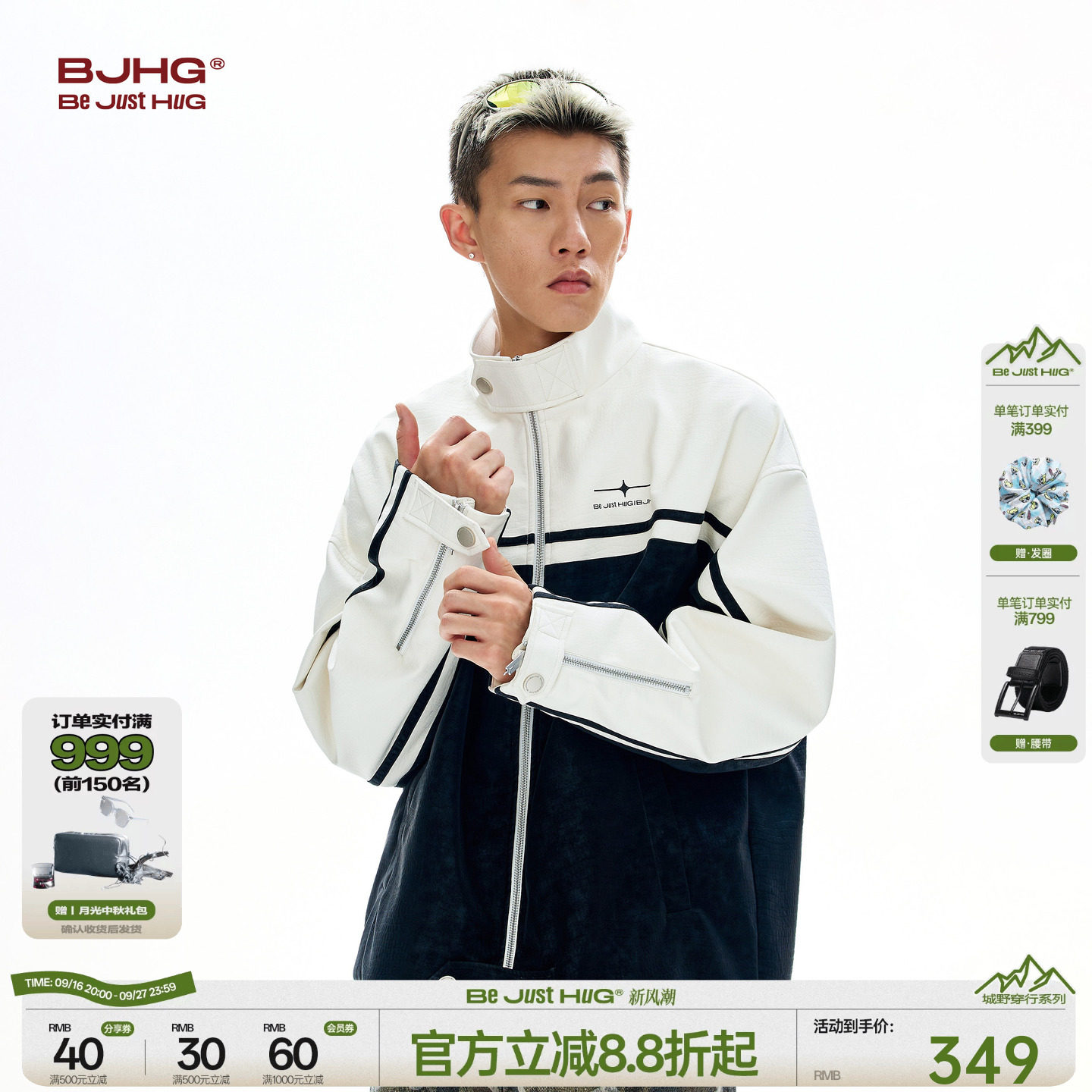BJHG美式复古痞帅飞行皮夹克秋季图片