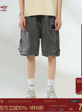 BJHG不计后果美式环保麂皮绒短裤男款夏季休闲运动宽松健身五分裤