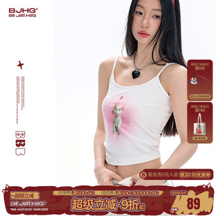 FTT 甜美可爱小猫印花吊带背心女款 夏季 辣妹上衣女 FlyTheTruth