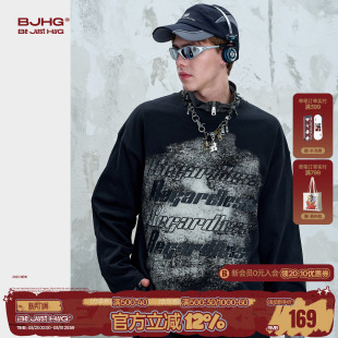 美式 内搭纯棉休闲情侣装 复古长袖 冬季 卫衣女 T恤男款 BJHG不计后果