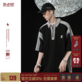 夏季 BJHG不计后果 重磅潮牌情侣上衣女 短袖 t恤男款 美式 复古POLO衫