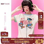 夏季 t恤女款 BJHG不计后果多巴胺正肩短袖 半袖 飞天小女警联名