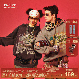 情侣美式 秋冬季 BJHG不计后果连帽卫衣男款 卫衣女 猫和老鼠联名